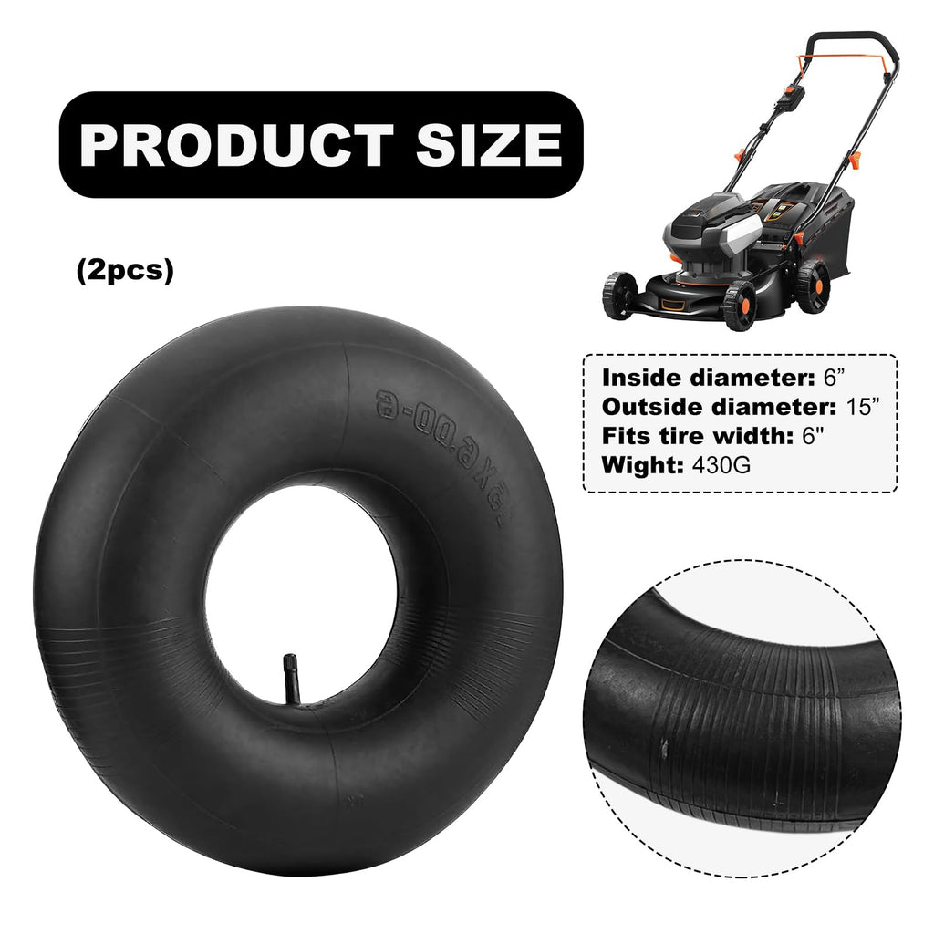 2 PCS 15×6.00-6" Inner Tubes with TR-13 Straight Valve Stem N1265