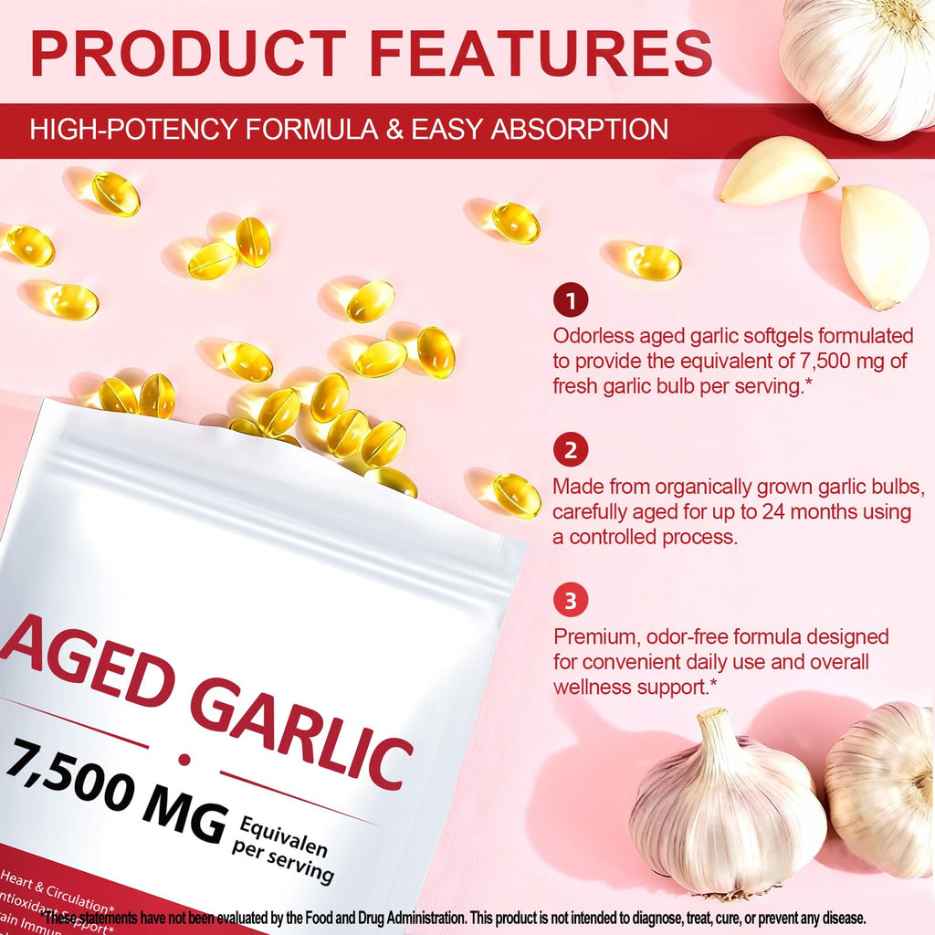 2 Years Aged Garlic Extract Capsules 300 Count Gluten-Free Y2165