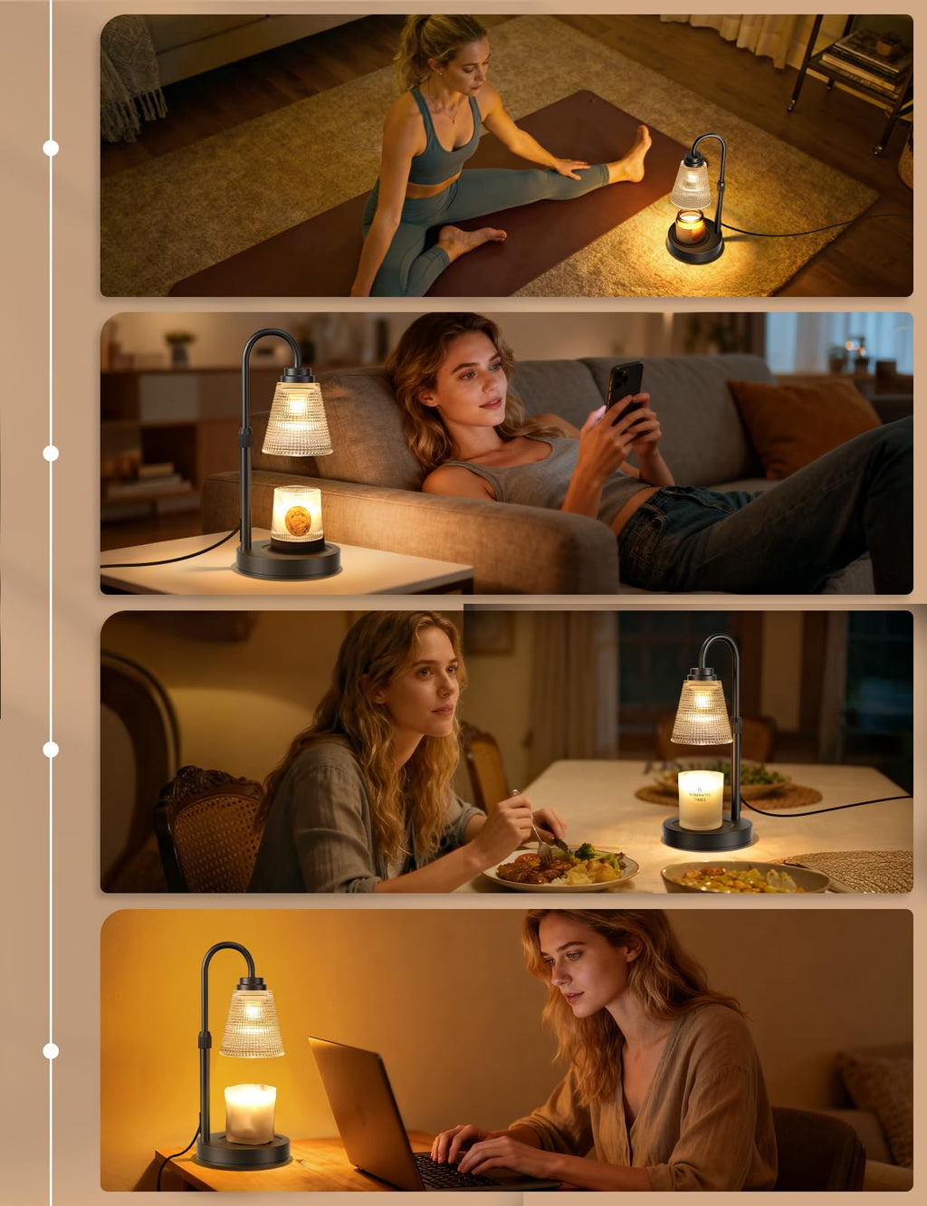 Dimmable Candle Warmer Lamp with Timer Y714