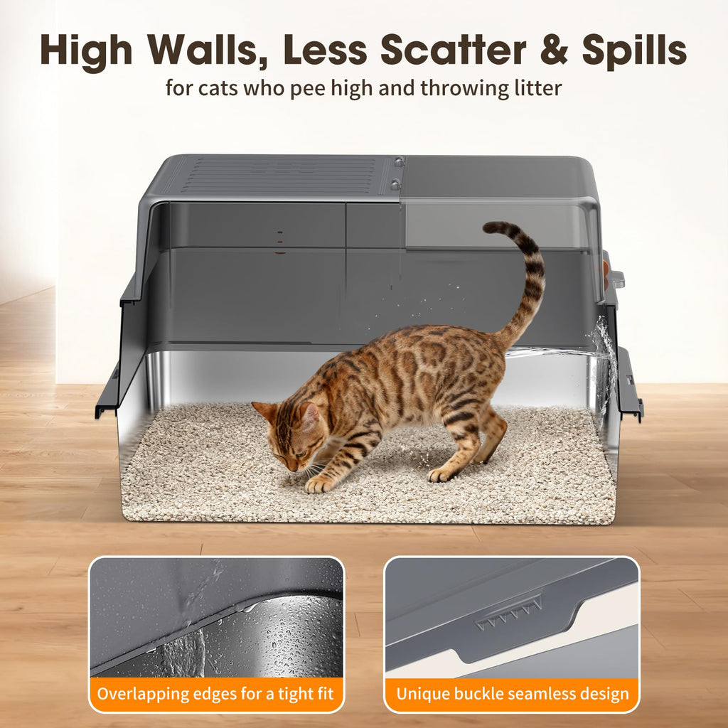 XXXL Stainless Steel Litter Box with Lid R735568