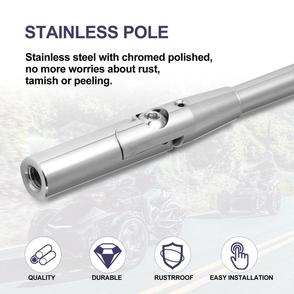 2 Pack Stainless Steel Flag Pole Mount Kit with 6pcs Flags A432