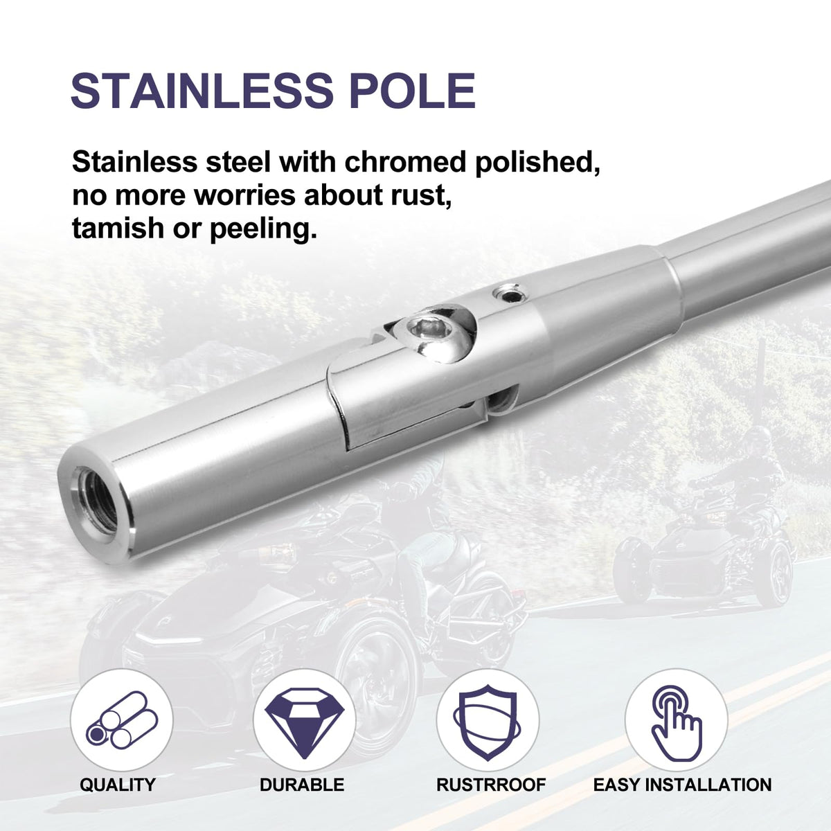 2 Pack Stainless Steel Flag Pole Mount Kit with 6pcs Flags A432