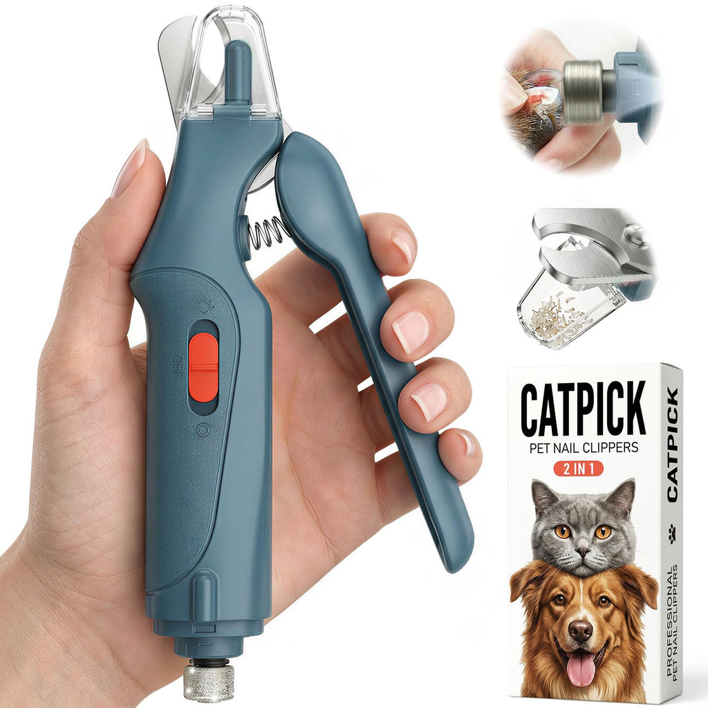 2-in-1 Cat & Dog Nail Clippers with Grinder and LED Lights D969