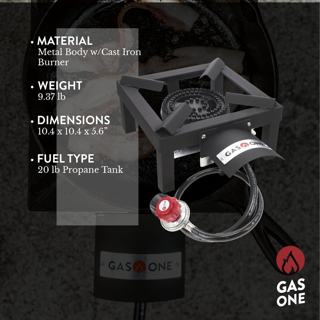 High Pressure Single Propane Burner with Heat Shield Y534221
