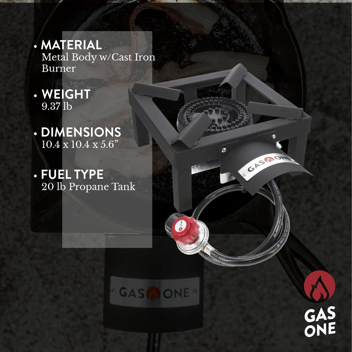 High Pressure Single Propane Burner with Heat Shield Y534221