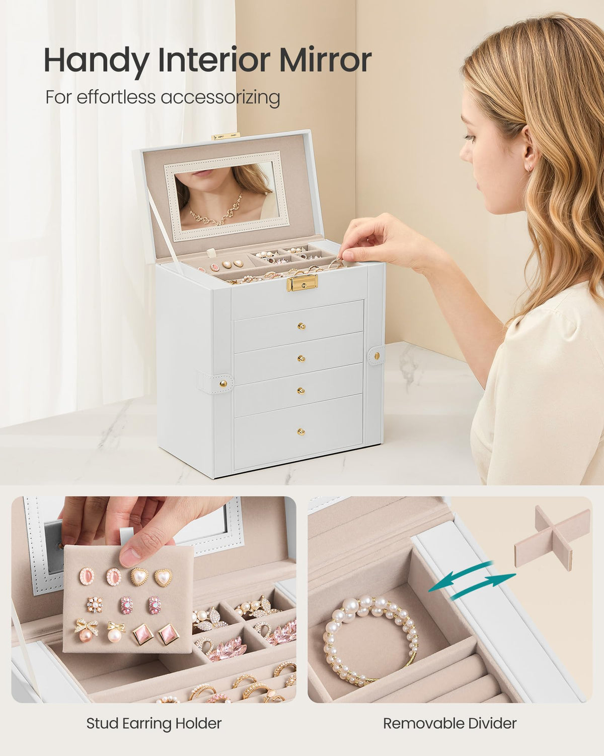 5-Layer Jewelry Box Organizer with 4 Drawers E213782