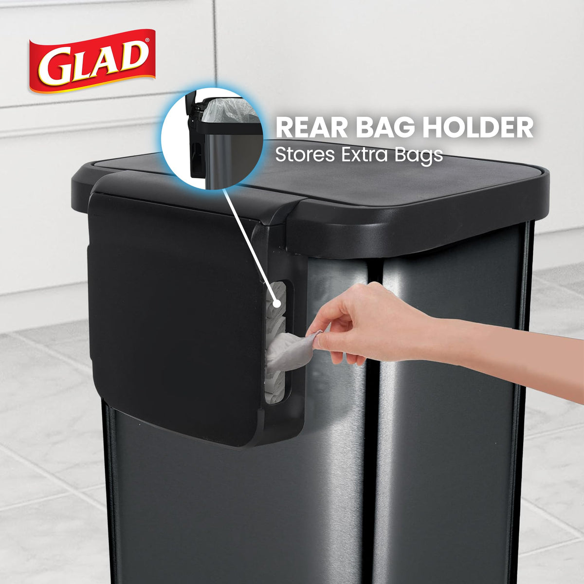 13 Gal Stainless Steel Trash Can R44735