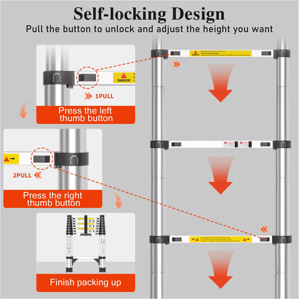 8.5 FT Aluminum Telescoping Ladder O761571