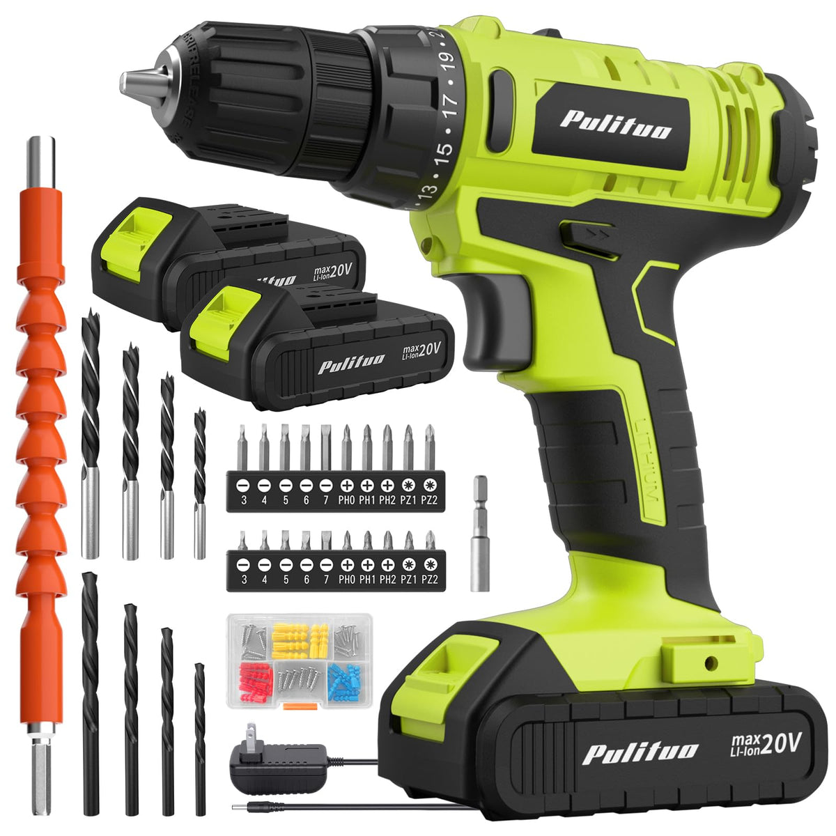 20V Cordless Drill Driver with 2 Batteries V6937