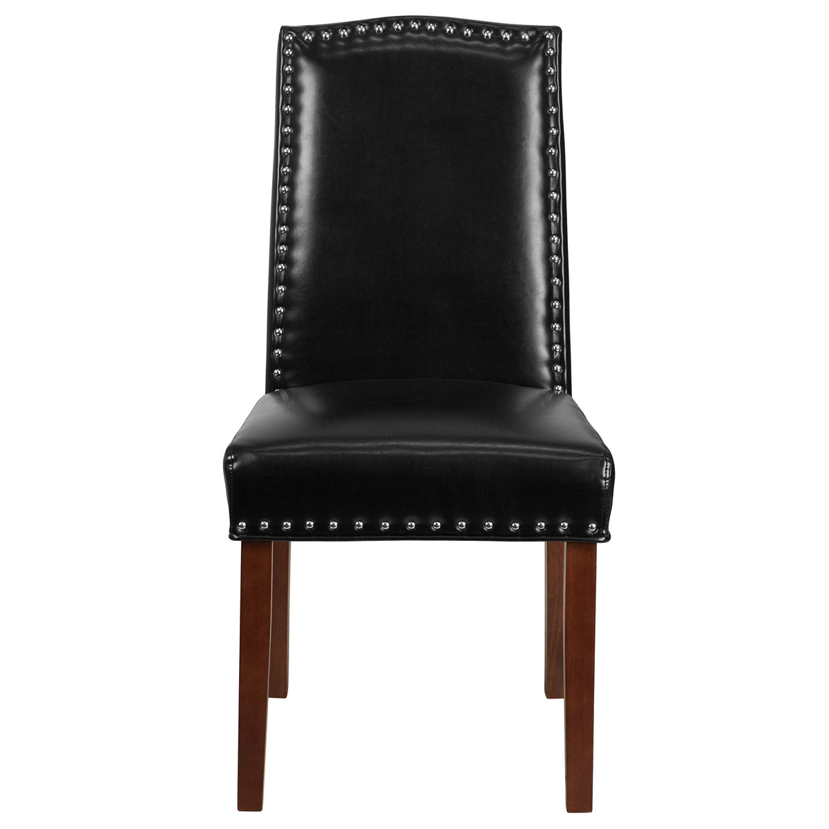 Black LeatherSoft Parsons Chair with Nail Trim I241410
