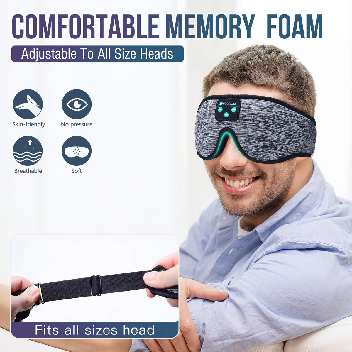 3D Sleep Mask with Bluetooth Headphones B128