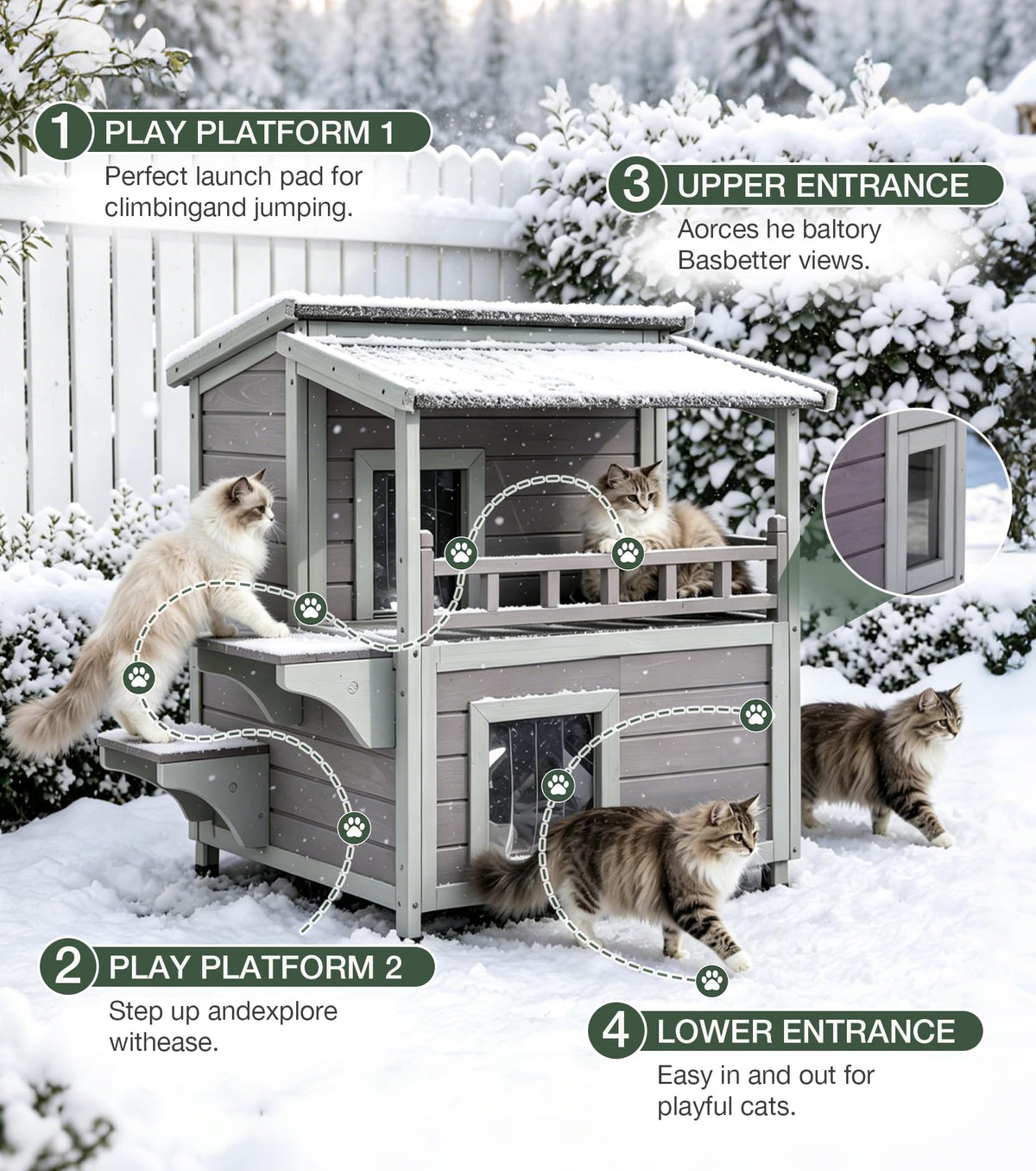 Large 2 Story Heated Cat House Q88569