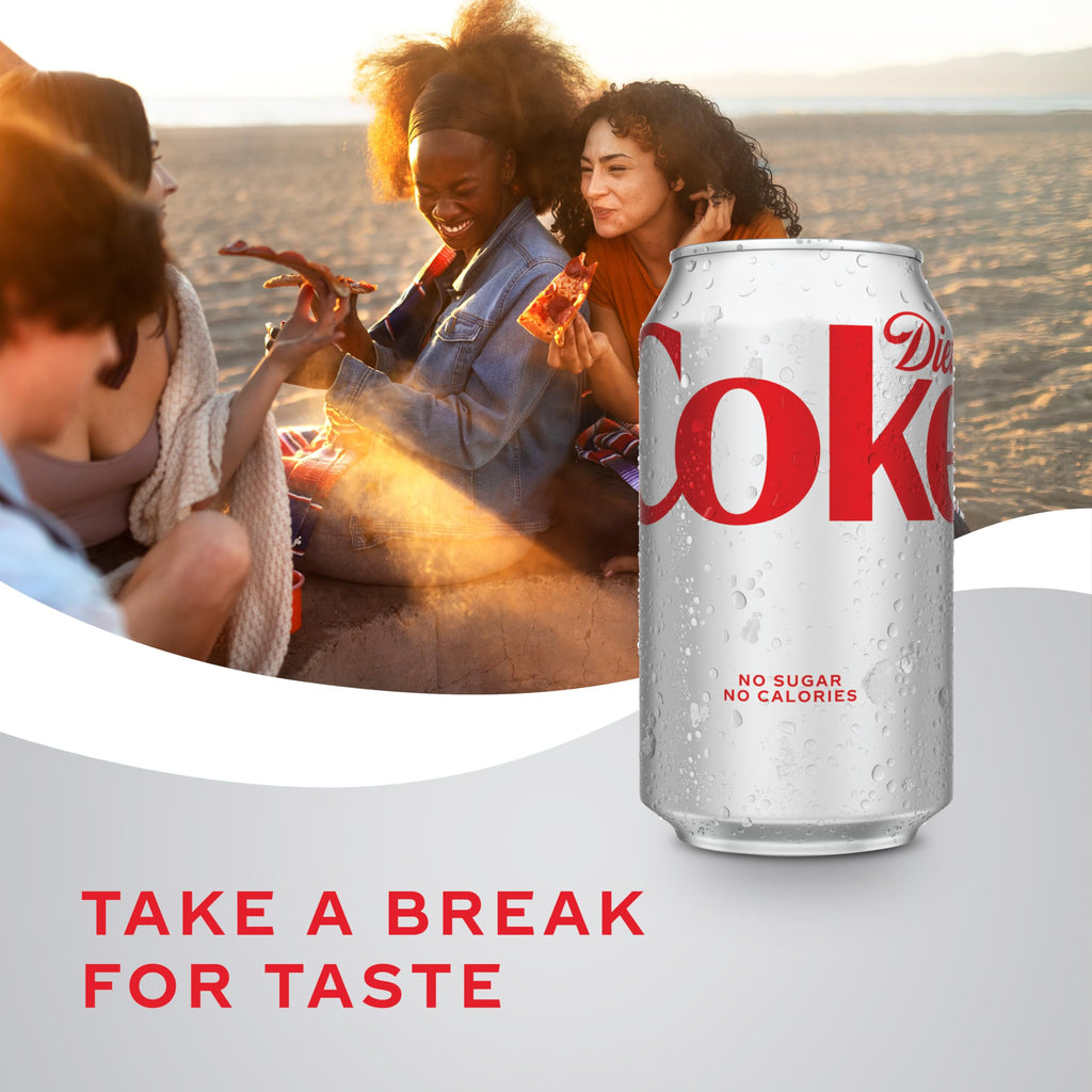 Diet Coke Soda Soft Drink Cans, 12 fl oz, 24 Pack Z929698