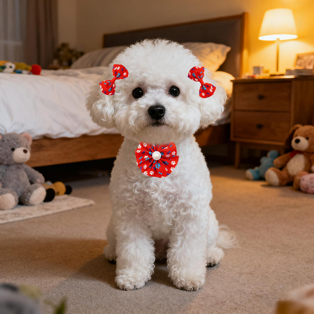 120PCS Dog Bows Collar Flowers and Bowties Grooming Accessories D50445