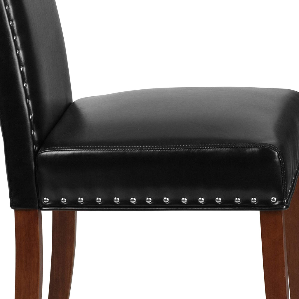 Black LeatherSoft Parsons Chair with Nail Trim I241410