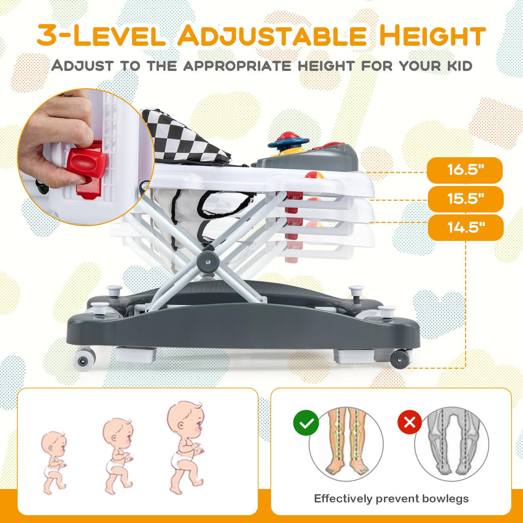 Foldable Adjustable Baby Walker with Wheels N501