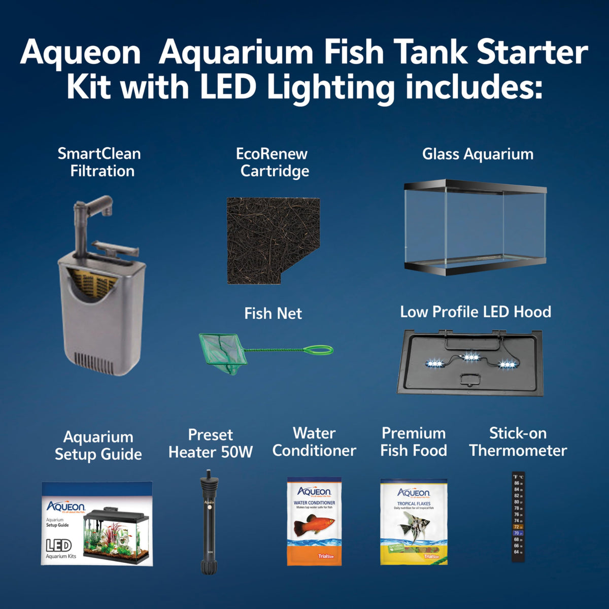 10-Gallon Aquarium Starter Kit with Filtration and LED Lighting O338271