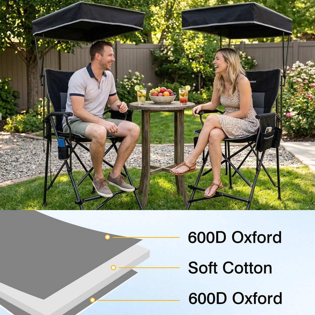 Oversized Folding Director Chair with Canopy and Footrest V909919