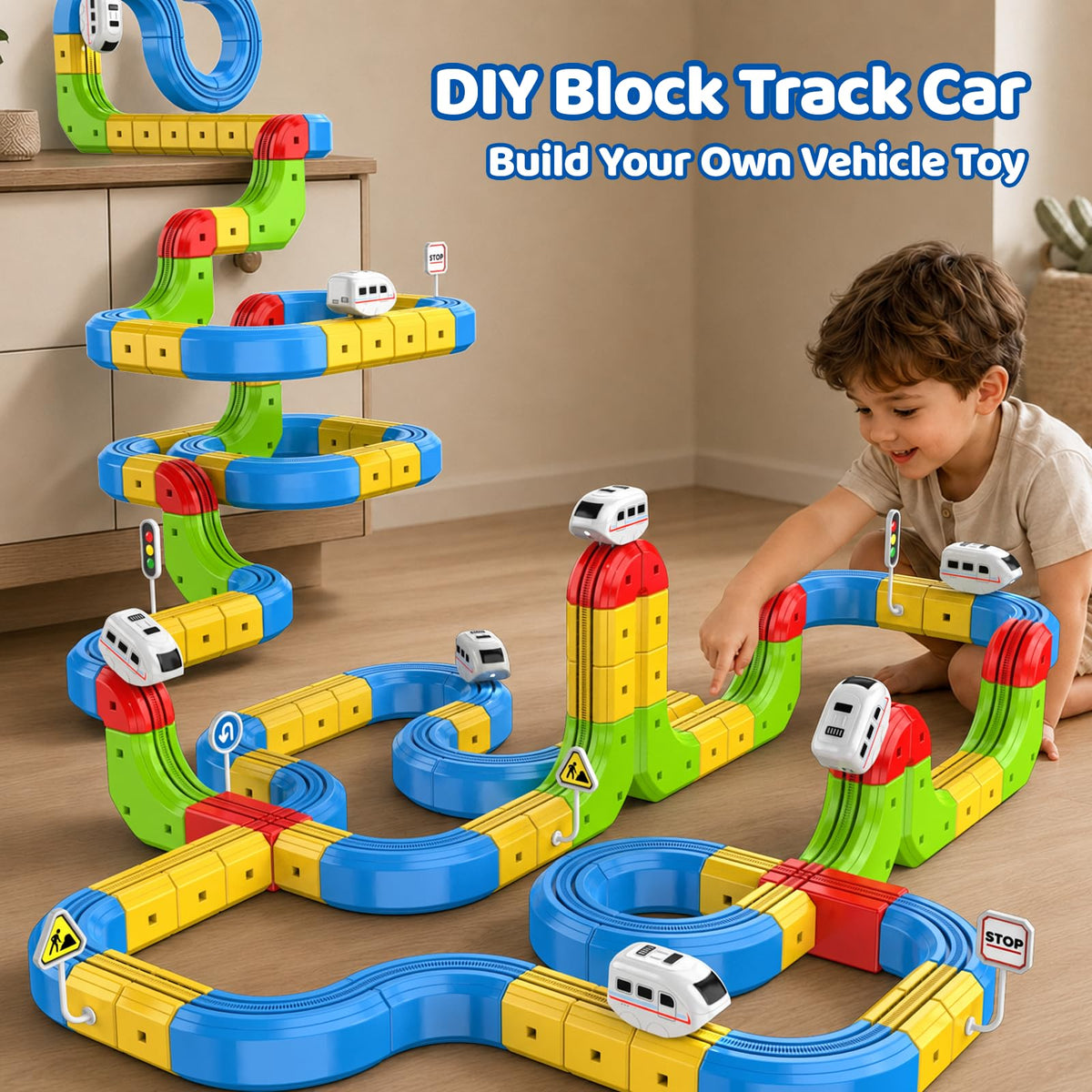 52PCS Electric Train Set 3D Flexible Race Track Toy S308953