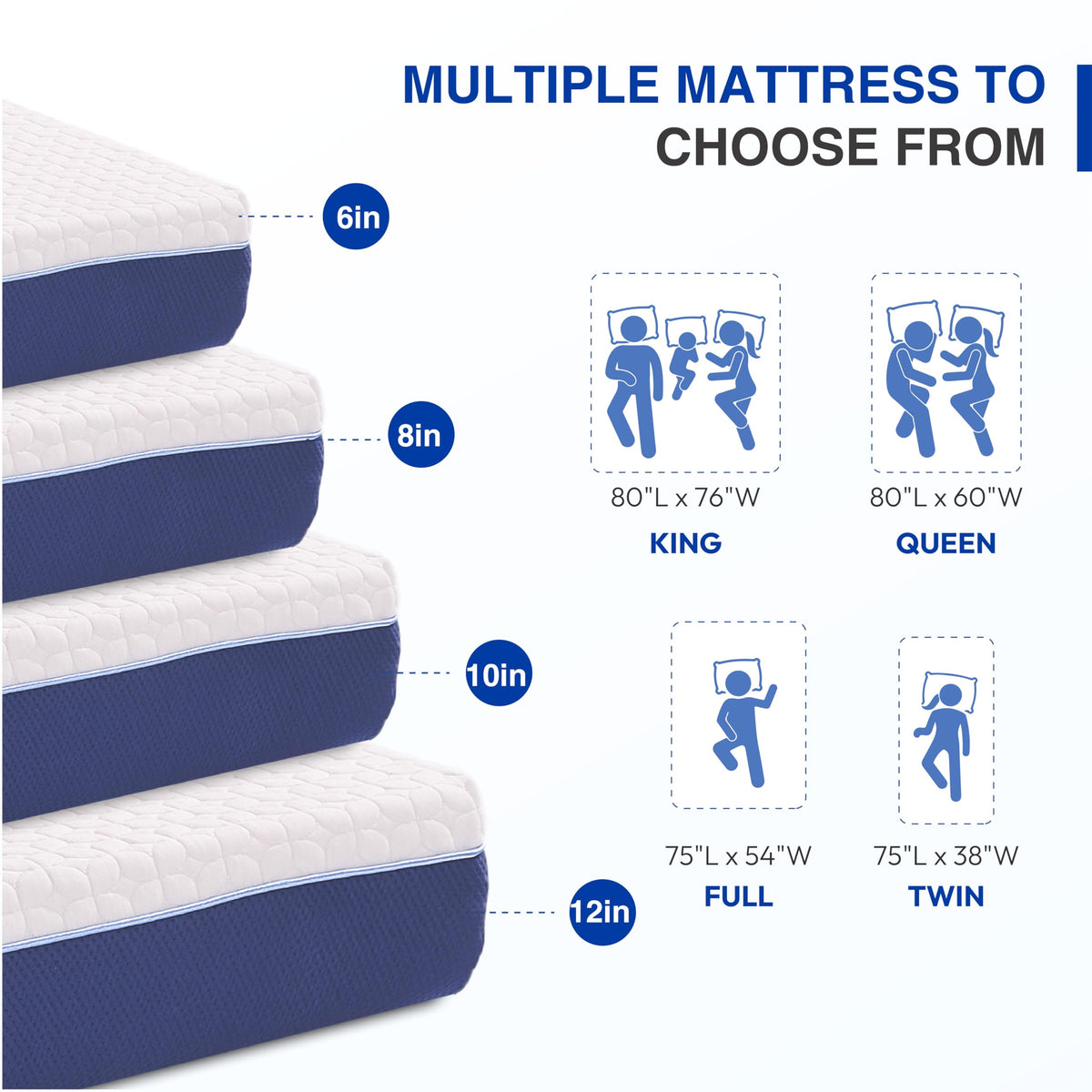 6 Inch Firm Gel Memory Foam Twin Mattress D943