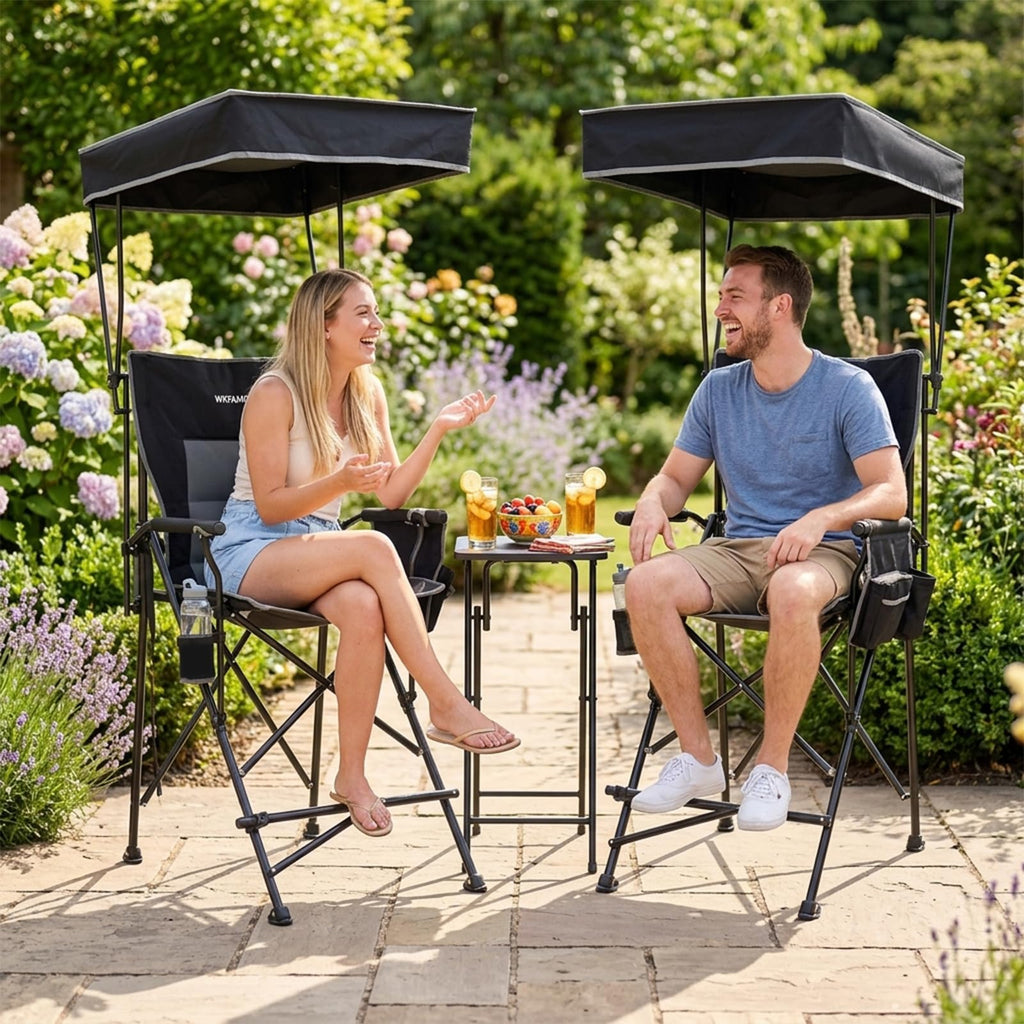 Oversized Folding Director Chair with Canopy and Footrest V909919