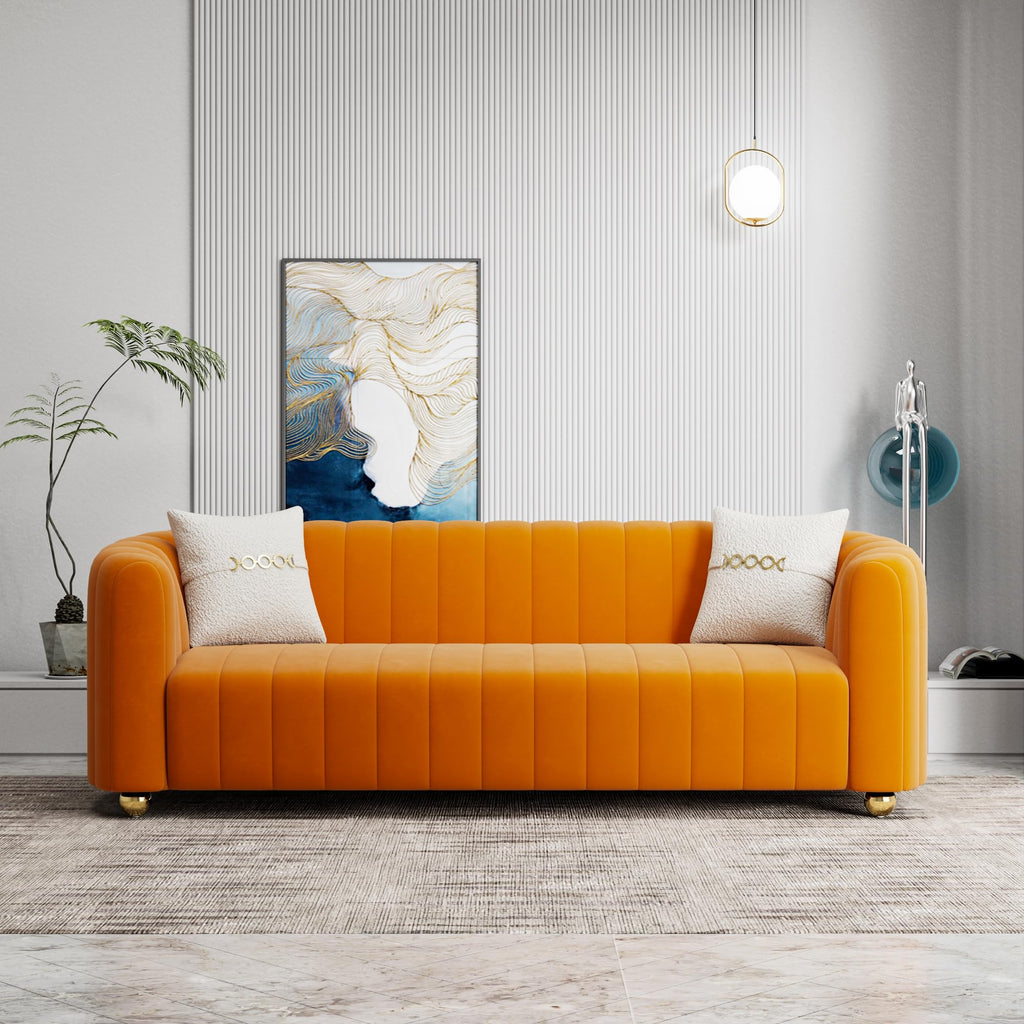 Orange Velvet 2-Piece Sofa H74606