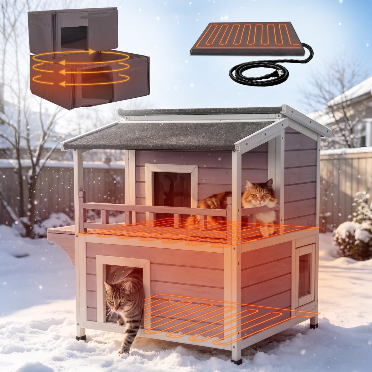 Large 2 Story Heated Cat House Q88569