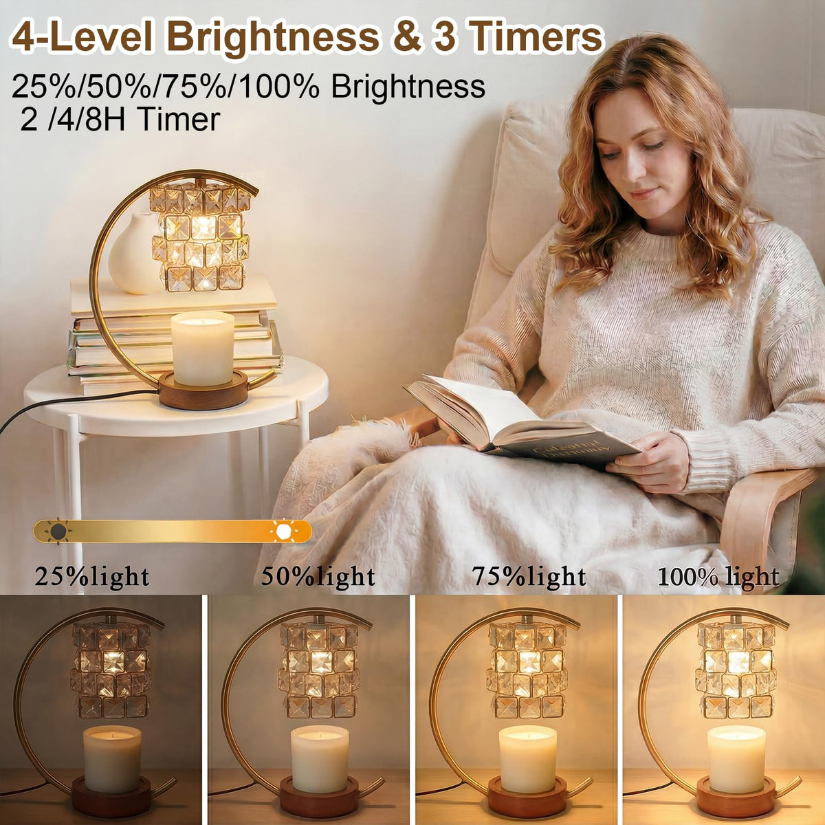 Candle Warmer Lamp with Timer Dimmable Wax Warmer I505