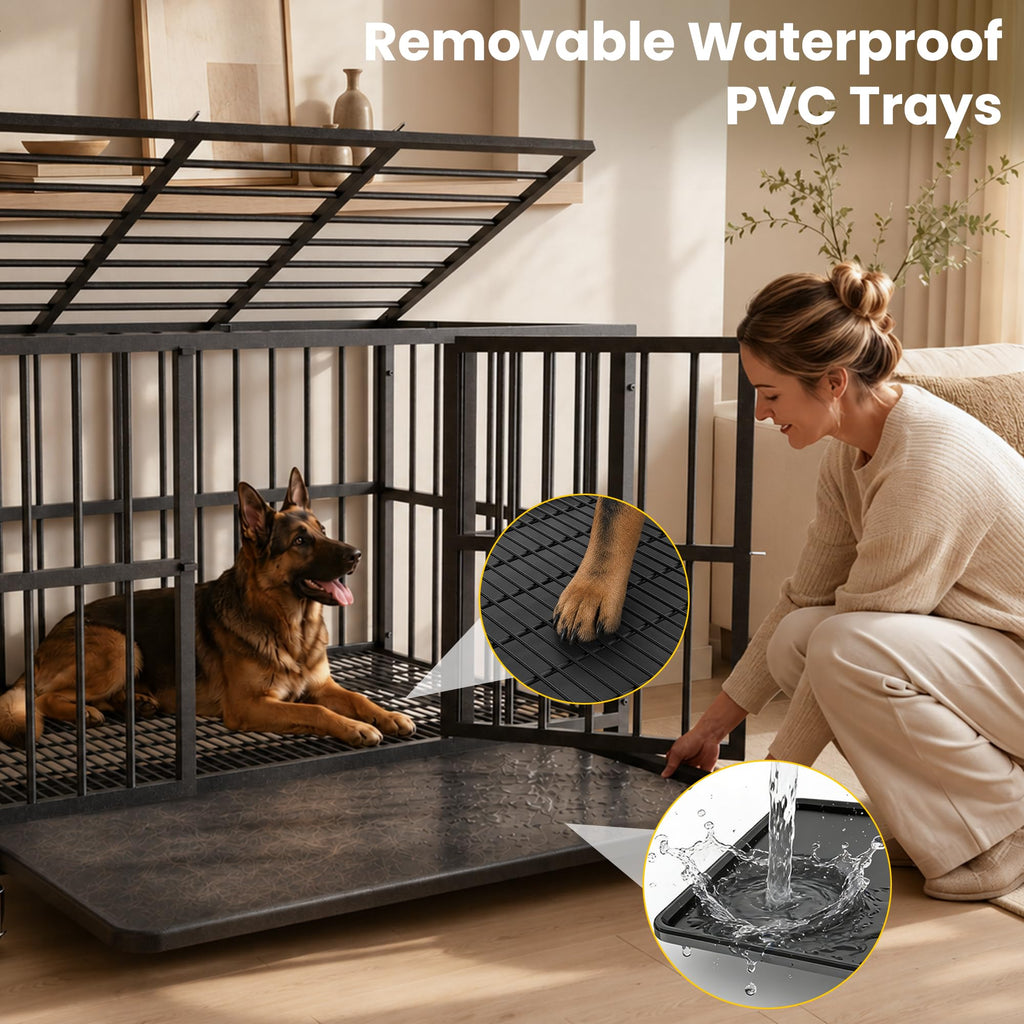 48 Inch Heavy Duty Black Dog Crate V26922