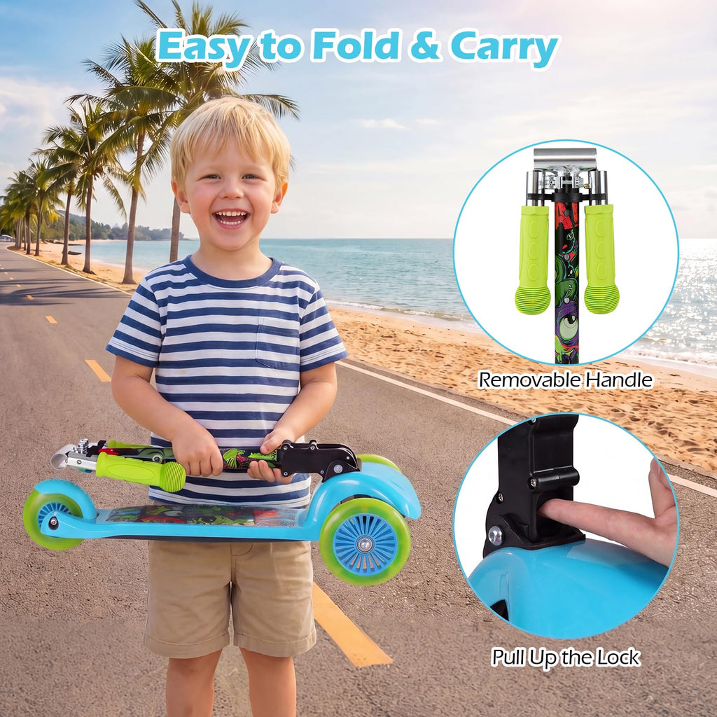Kids 3-Wheel Kick Scooter with LED Front Wheels K699