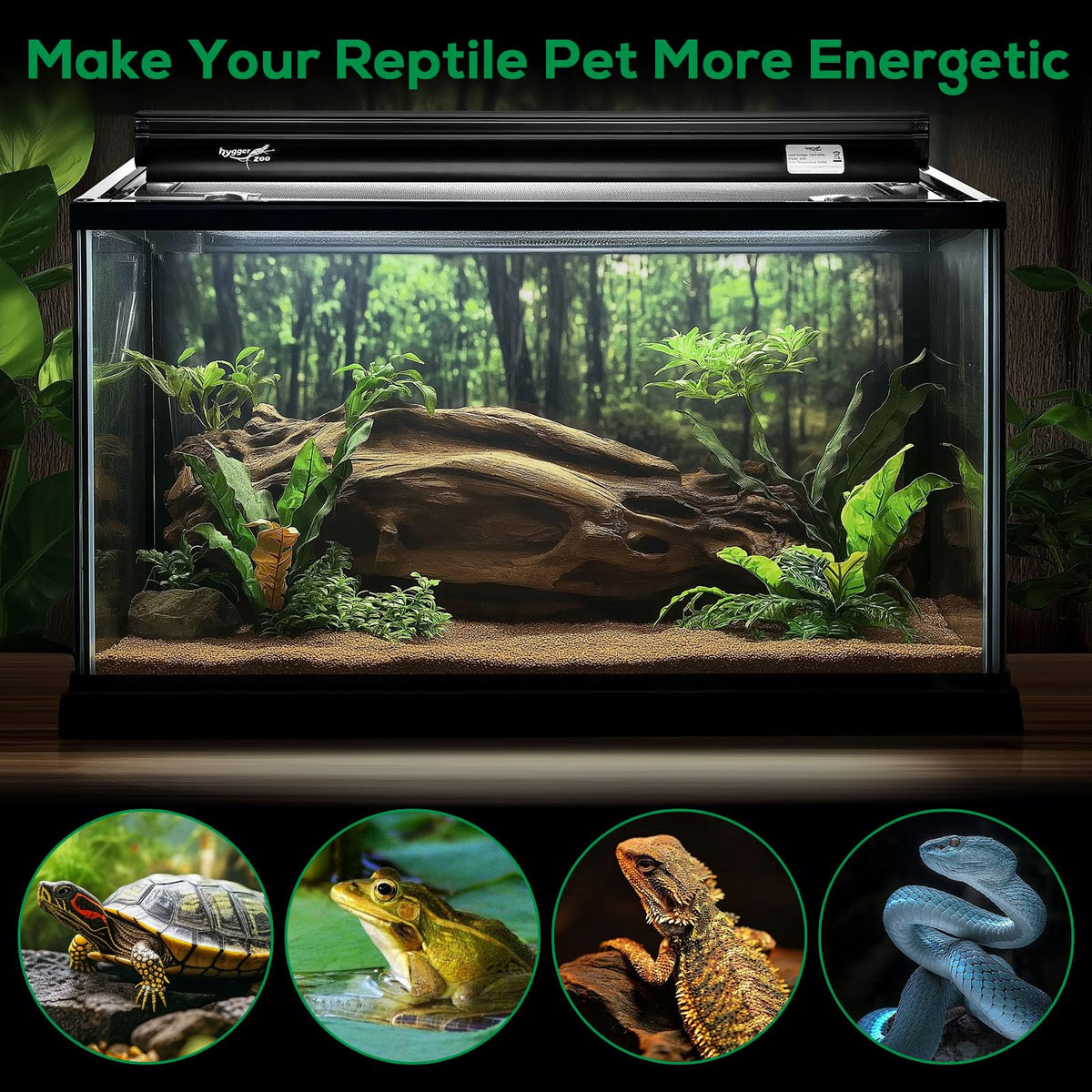 24W Reptile Terrarium Hood 10.0 UVB Light Bulb A191