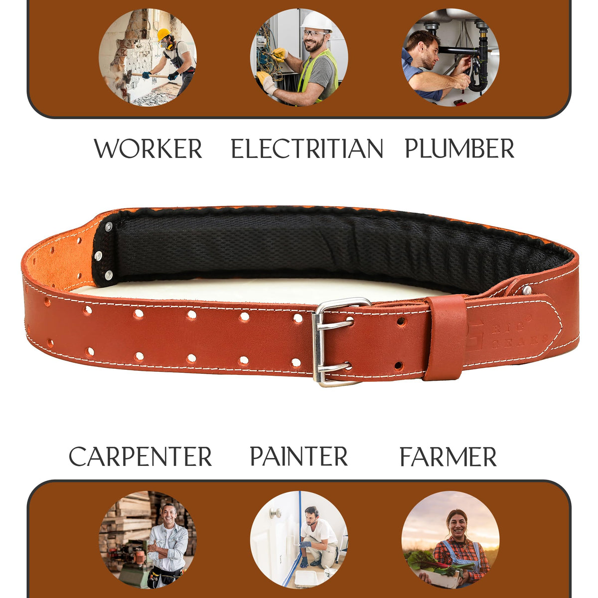 Leather Tool Belt 3 Inch 34" to 49" V78674