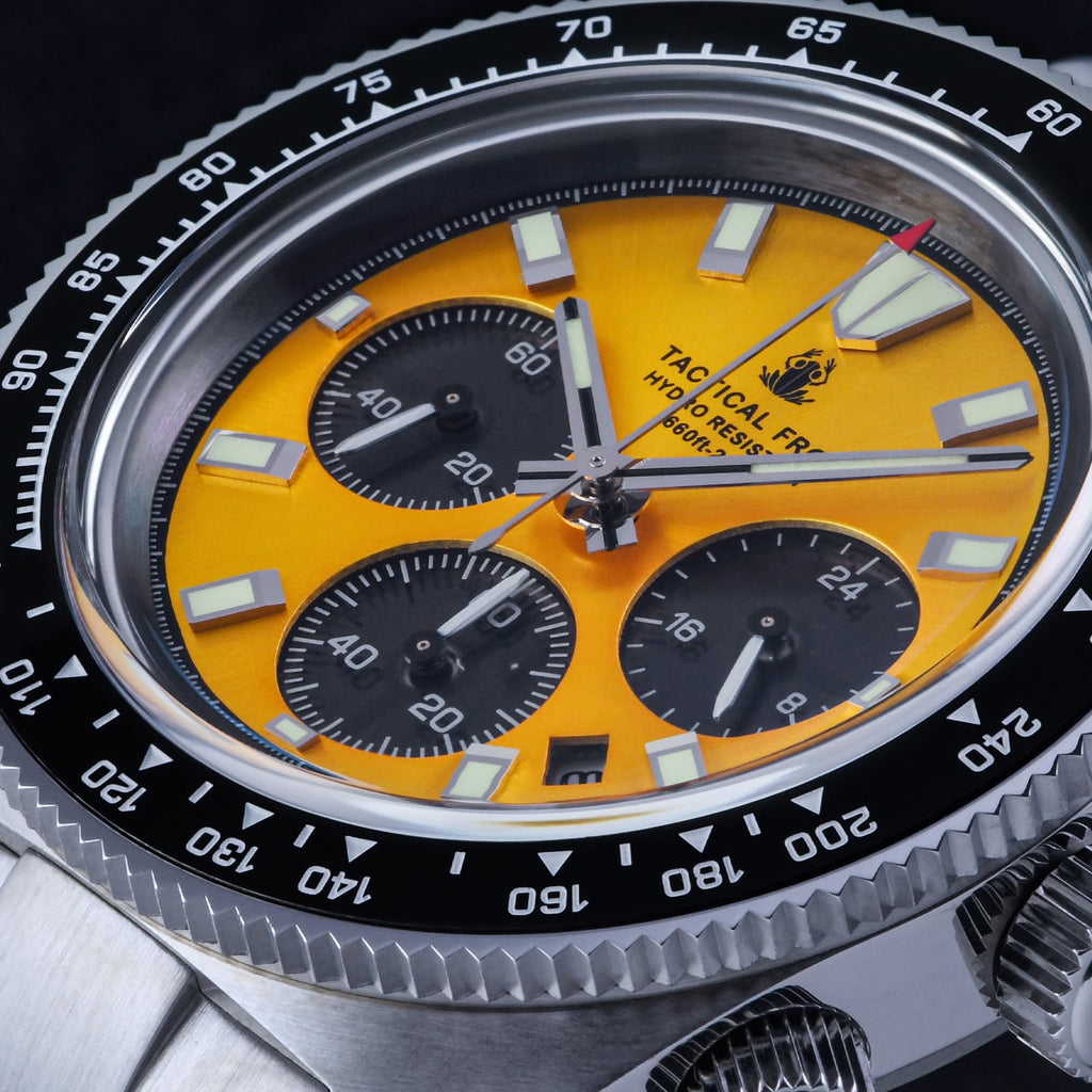 Chronograph Watch Sapphire Crystal Waterproof 100M U995