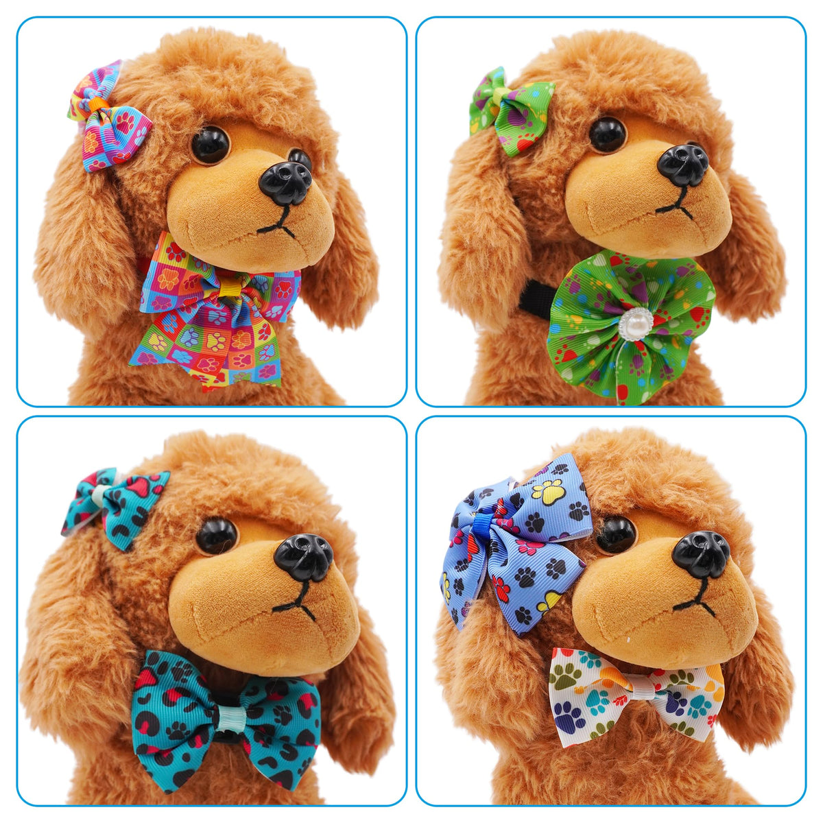 120PCS Dog Bows Collar Flowers and Bowties Grooming Accessories D50445
