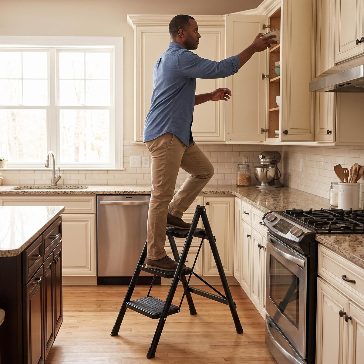 3-Step Aluminum Folding Ladder N807749