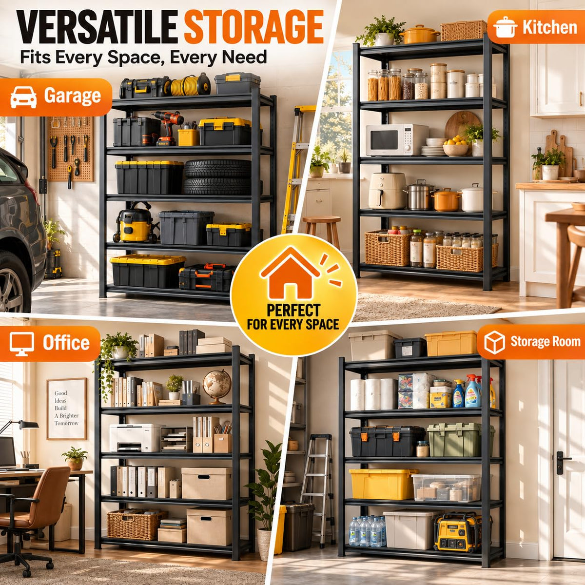 Metal Adjustable Heavy Duty Bookshelf L2062