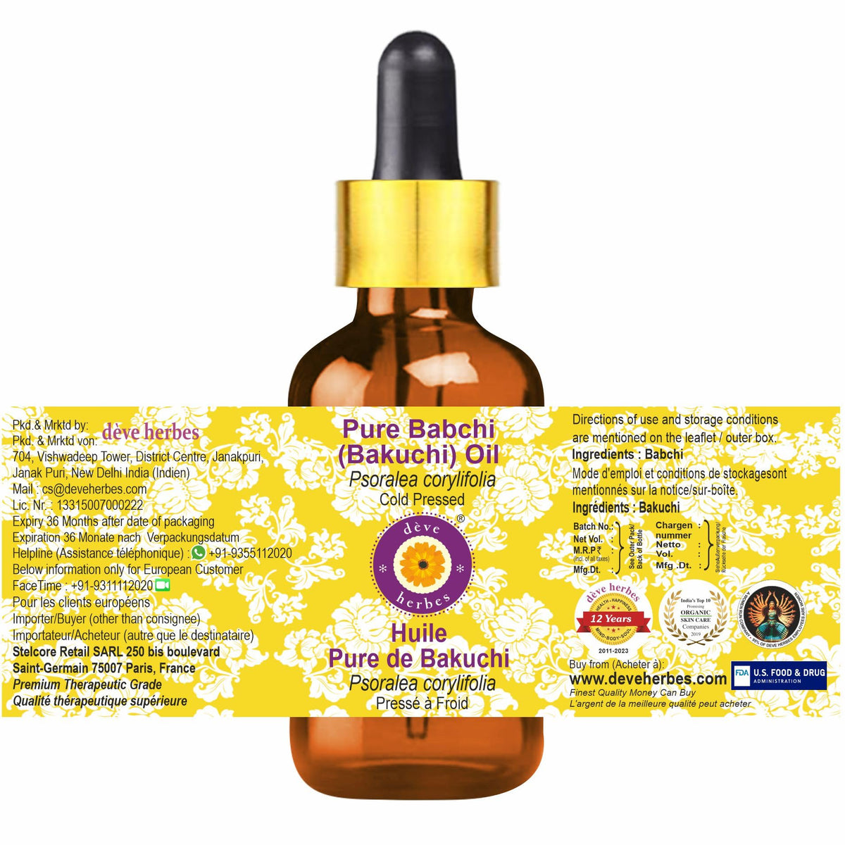 Babchi Oil with Glass Dropper 30ml Q706305