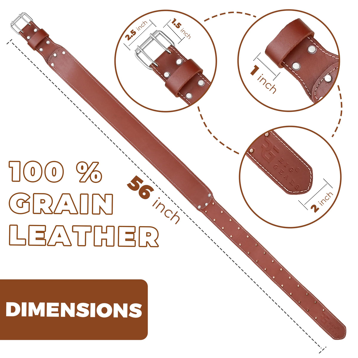 Leather Tool Belt 3 Inch 34" to 49" V78674