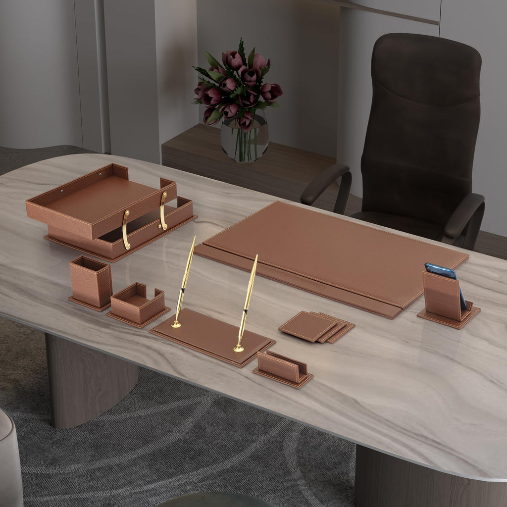 12-Piece Leather Desk Organizer Set Q46984
