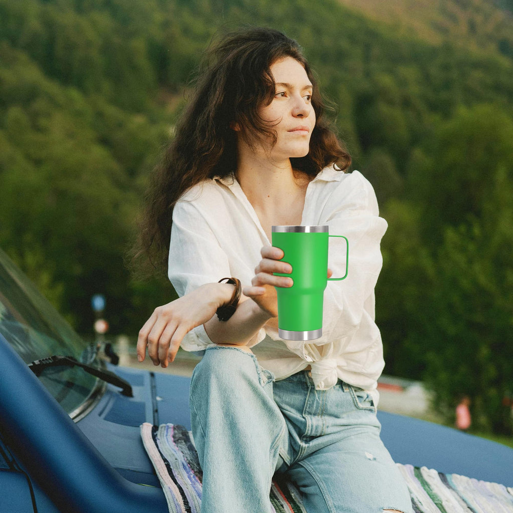 20 oz Insulated Tumbler with Handle and Lid Green Z555754