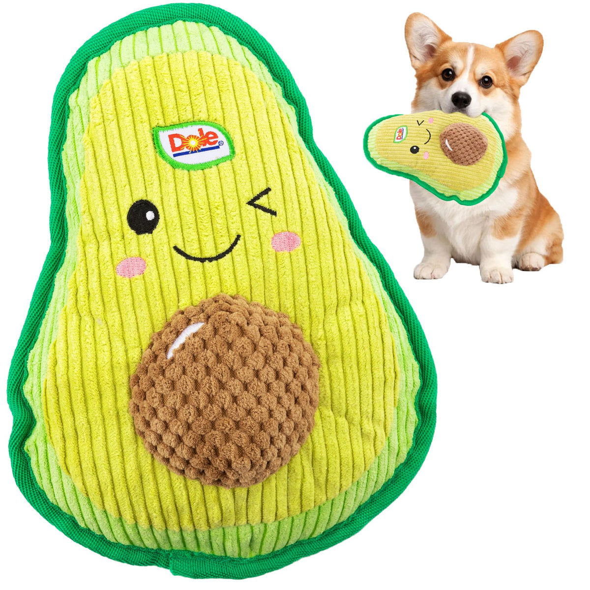 Squeaky Plush Avocado Dog Toys H75926