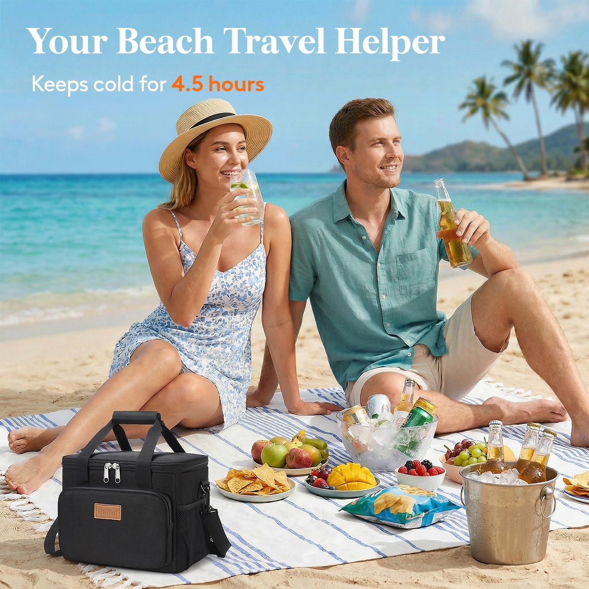 Black Insulated Lunch Bag V429