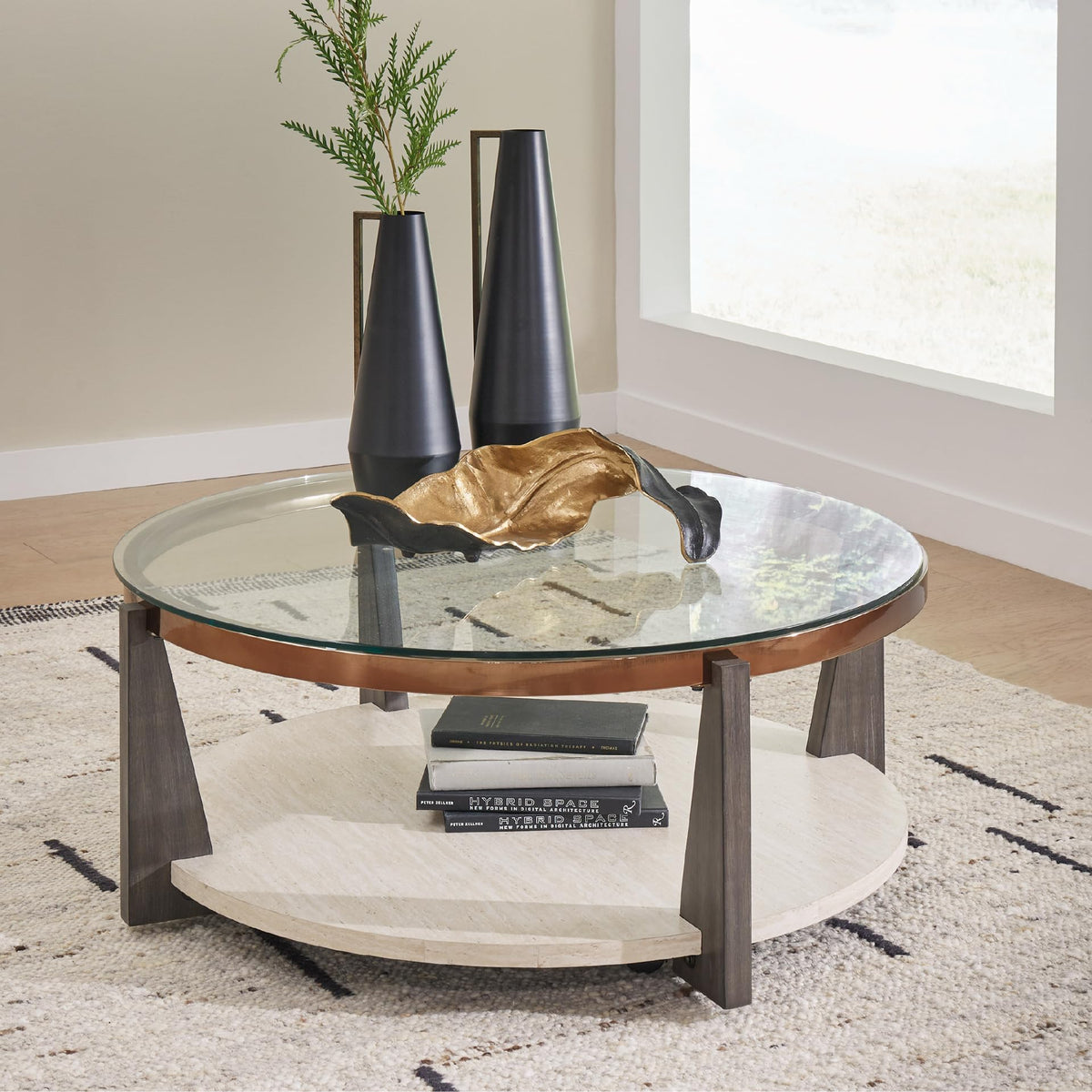 Round Glass Coffee Table W55316
