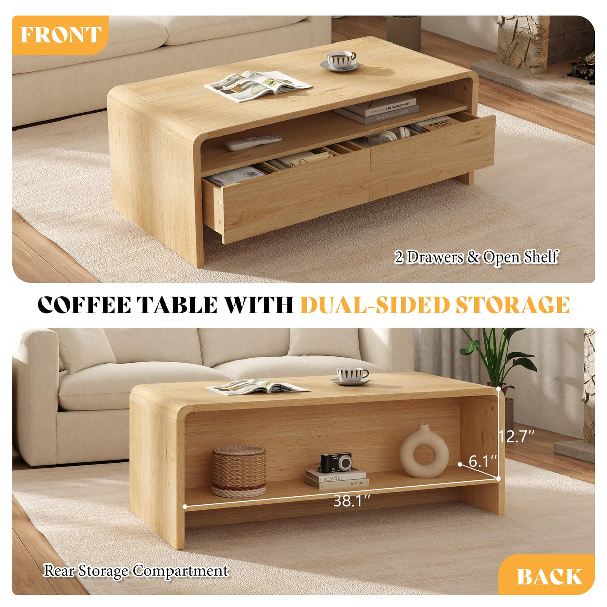 3-Piece Coffee Table Set with 2 End Tables Q874