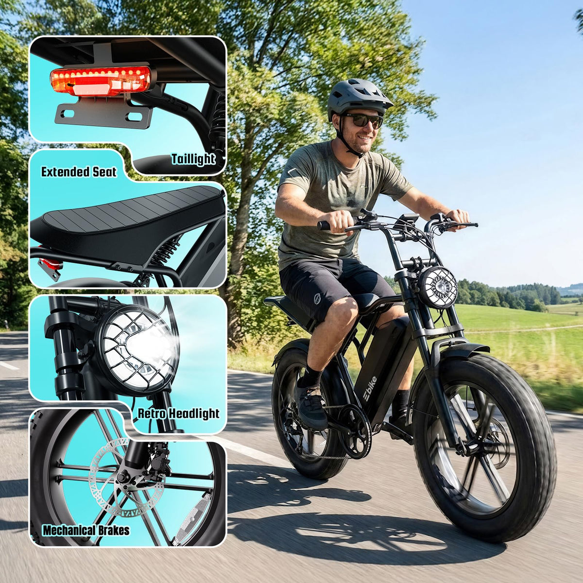 Electric Bike for Adults 48V 15Ah Fat Tire N938465
