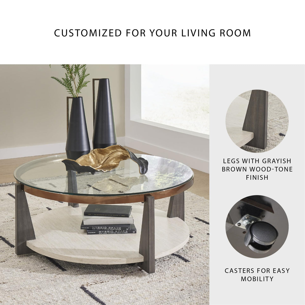 Round Glass Coffee Table W55316