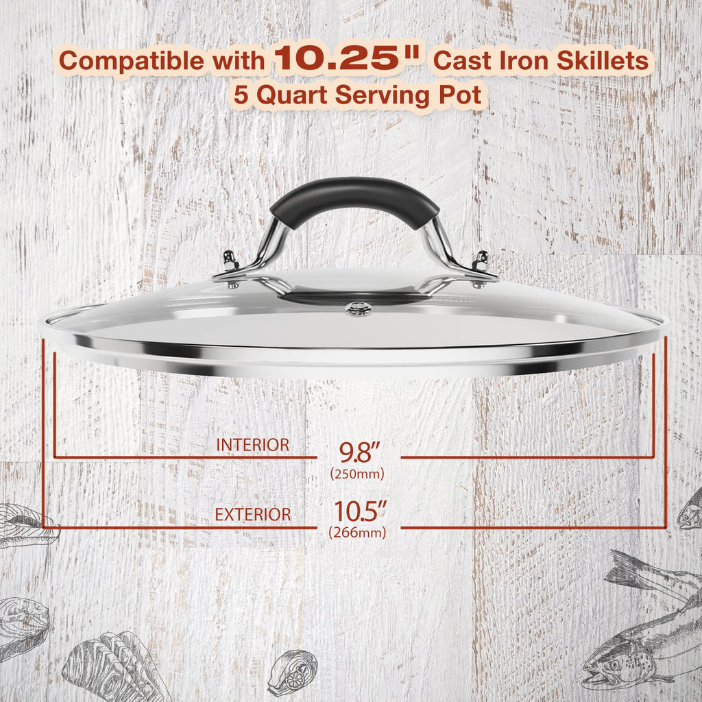 10.25 Inch Tempered Glass Lid H8392
