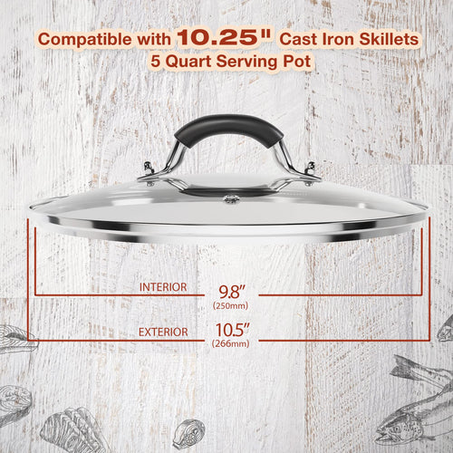 10.25 Inch Tempered Glass Lid H8392