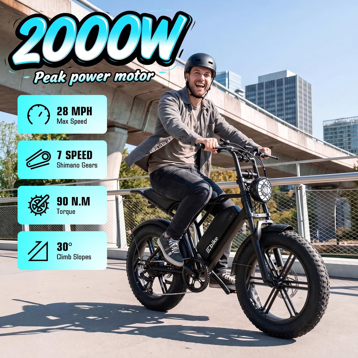 Electric Bike for Adults 48V 15Ah Fat Tire N938465