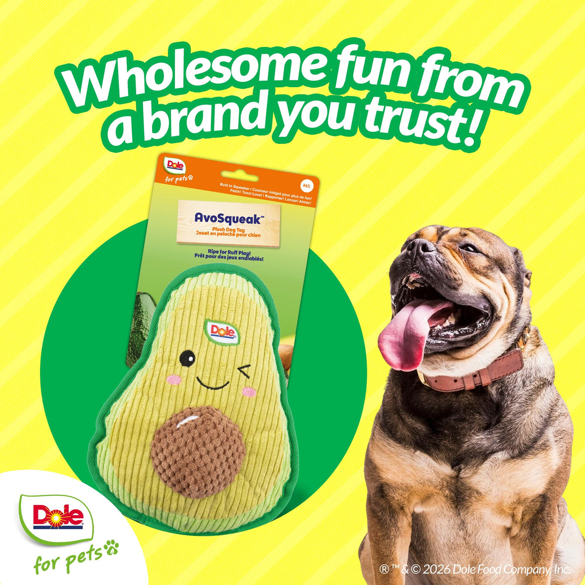 Squeaky Plush Avocado Dog Toys H75926